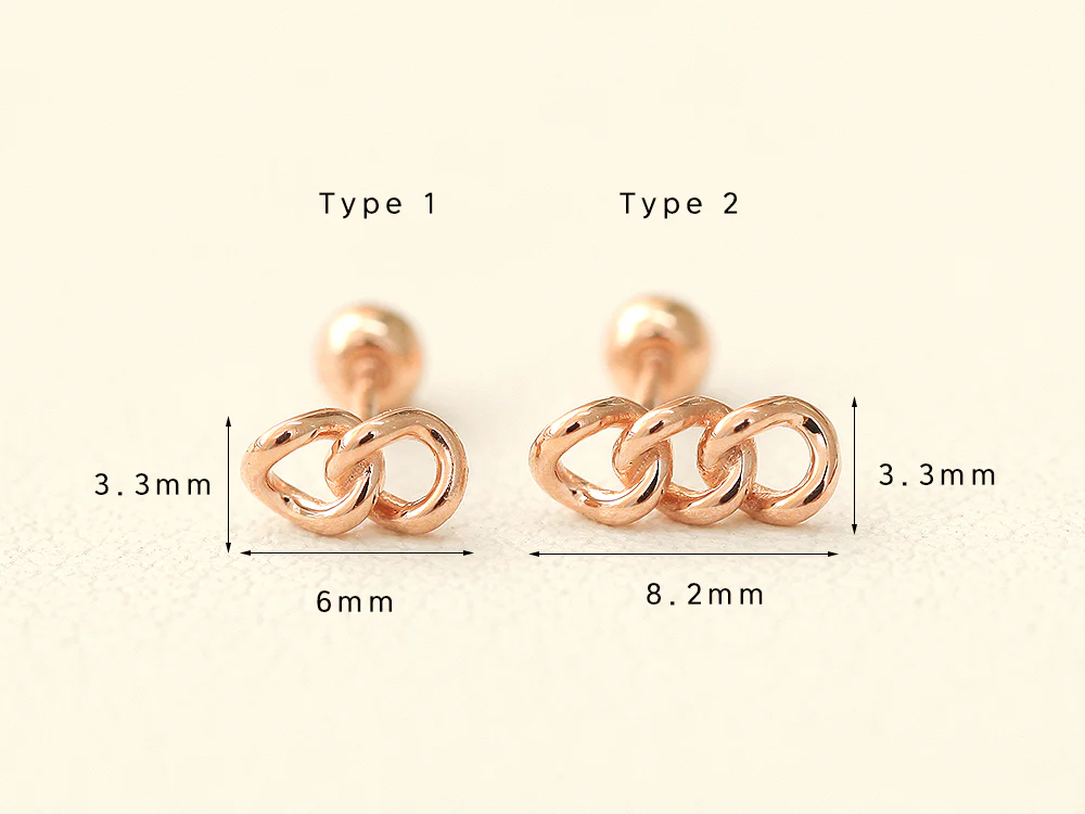 14K Gold Chain Cartilage Earring 20G - Image 10