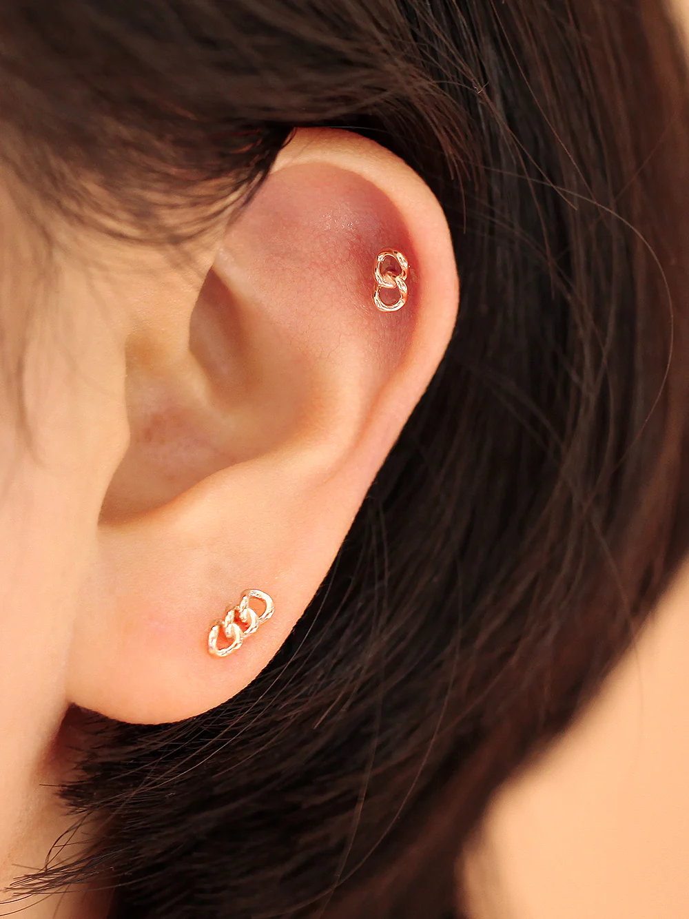 14K Gold Chain Cartilage Earring 20G - Image 8