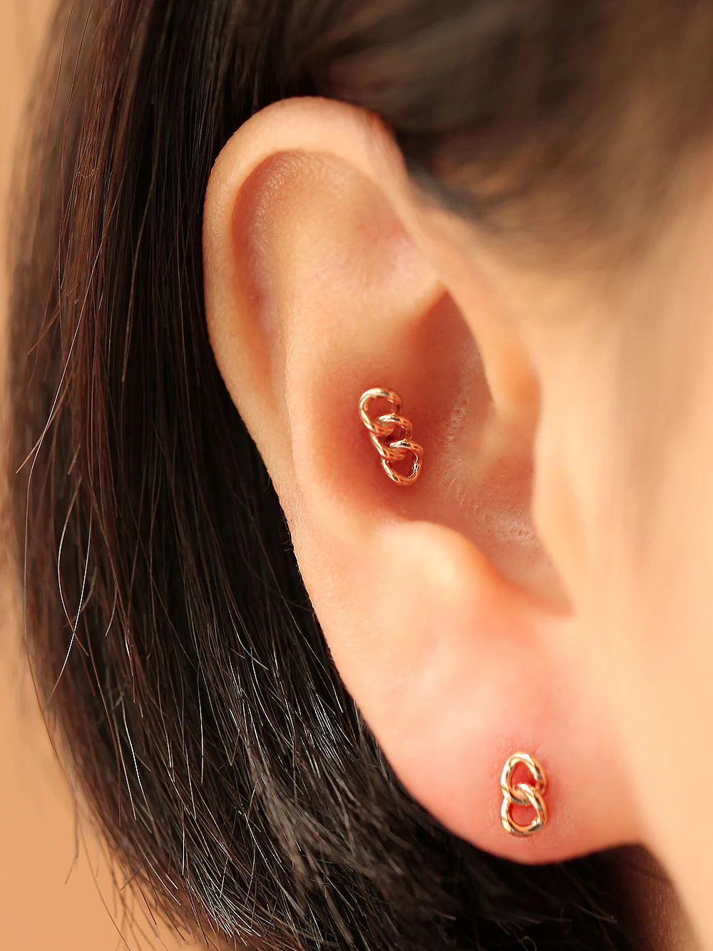 14K Gold Chain Cartilage Earring 20G - Image 9