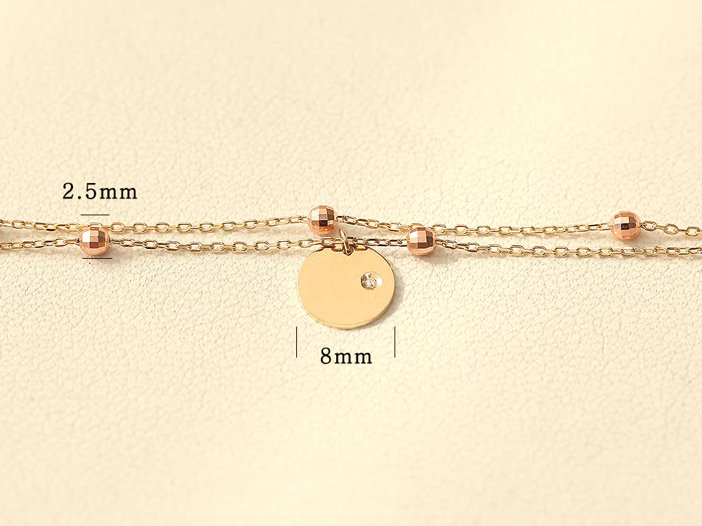14K Gold Coin Cutting Ball Anklet - Image 10