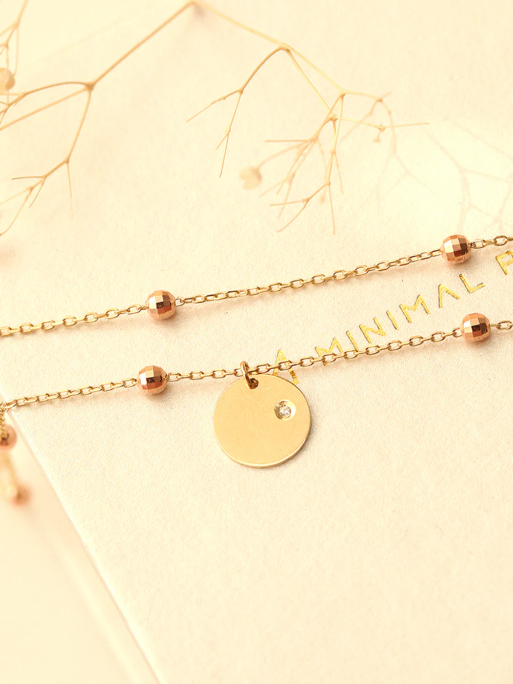 14K Gold Coin Cutting Ball Anklet - Image 6
