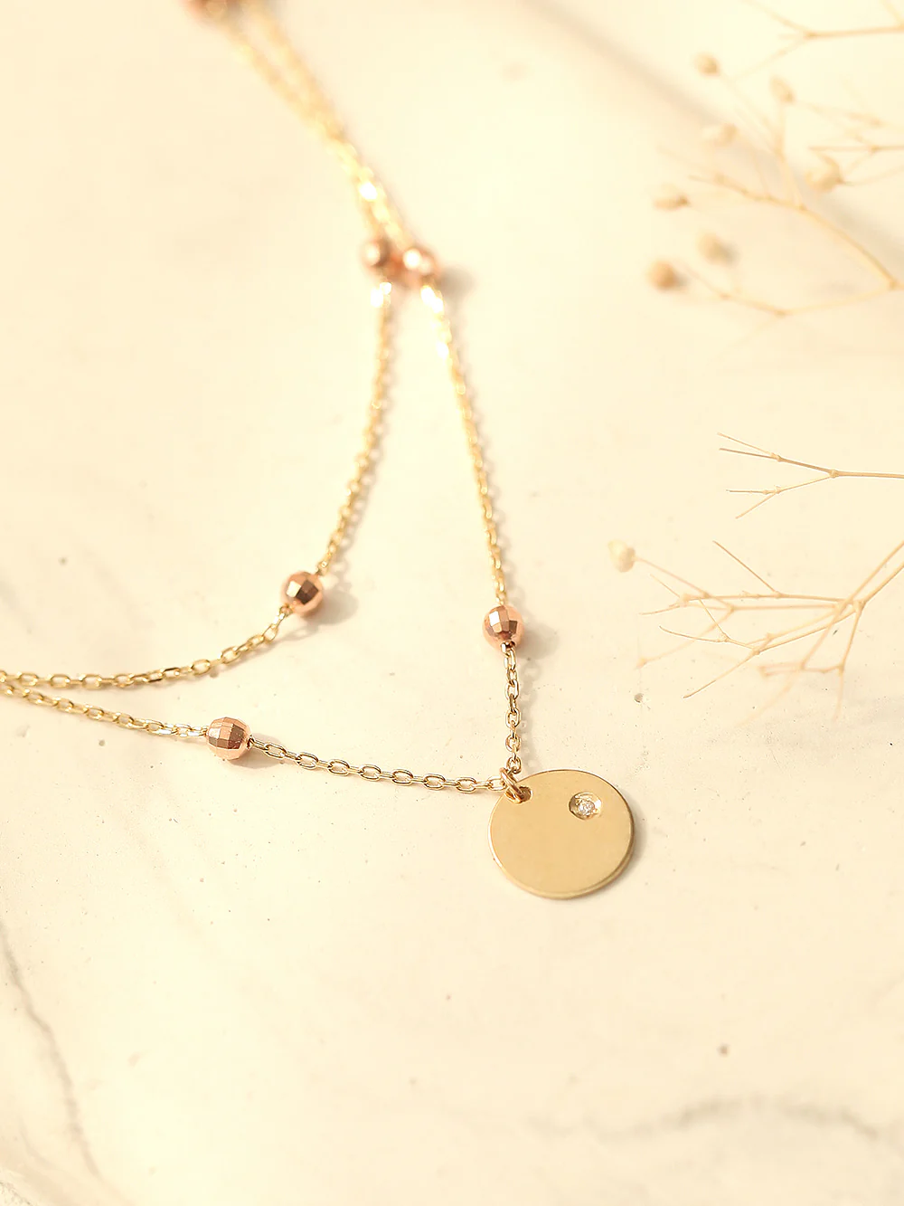 14K Gold Coin Cutting Ball Anklet - Image 8