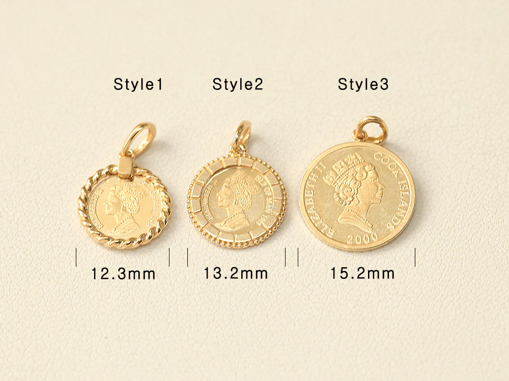 14K Gold Coin Necklace Pendant - Image 11