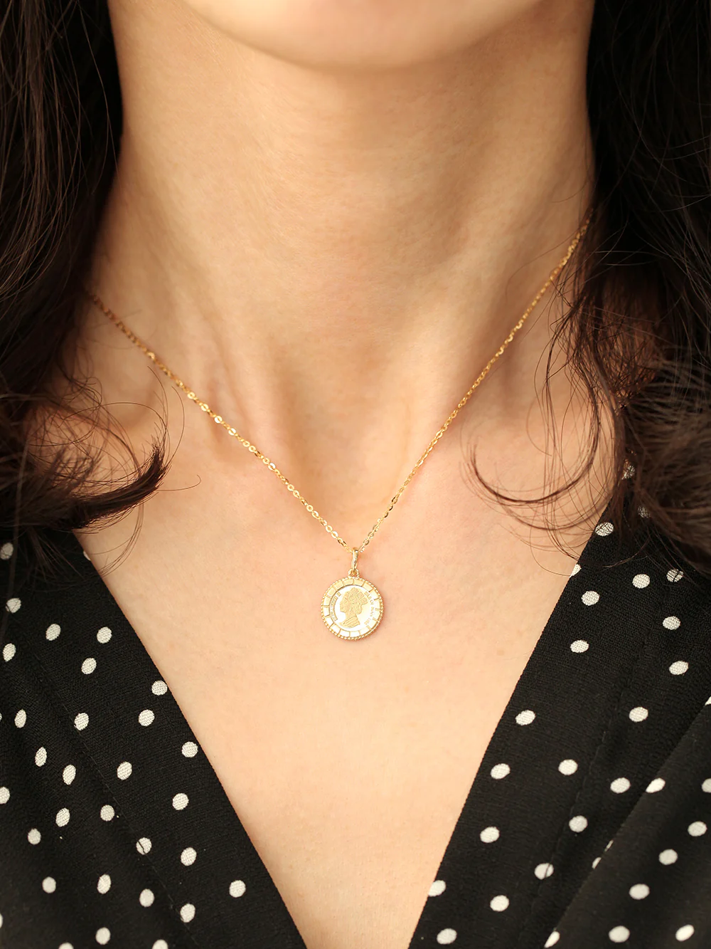 14K Gold Coin Necklace Pendant - Image 6