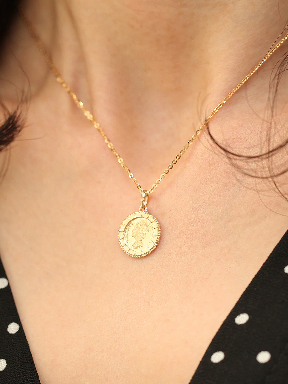 14K Gold Coin Necklace Pendant - Image 7