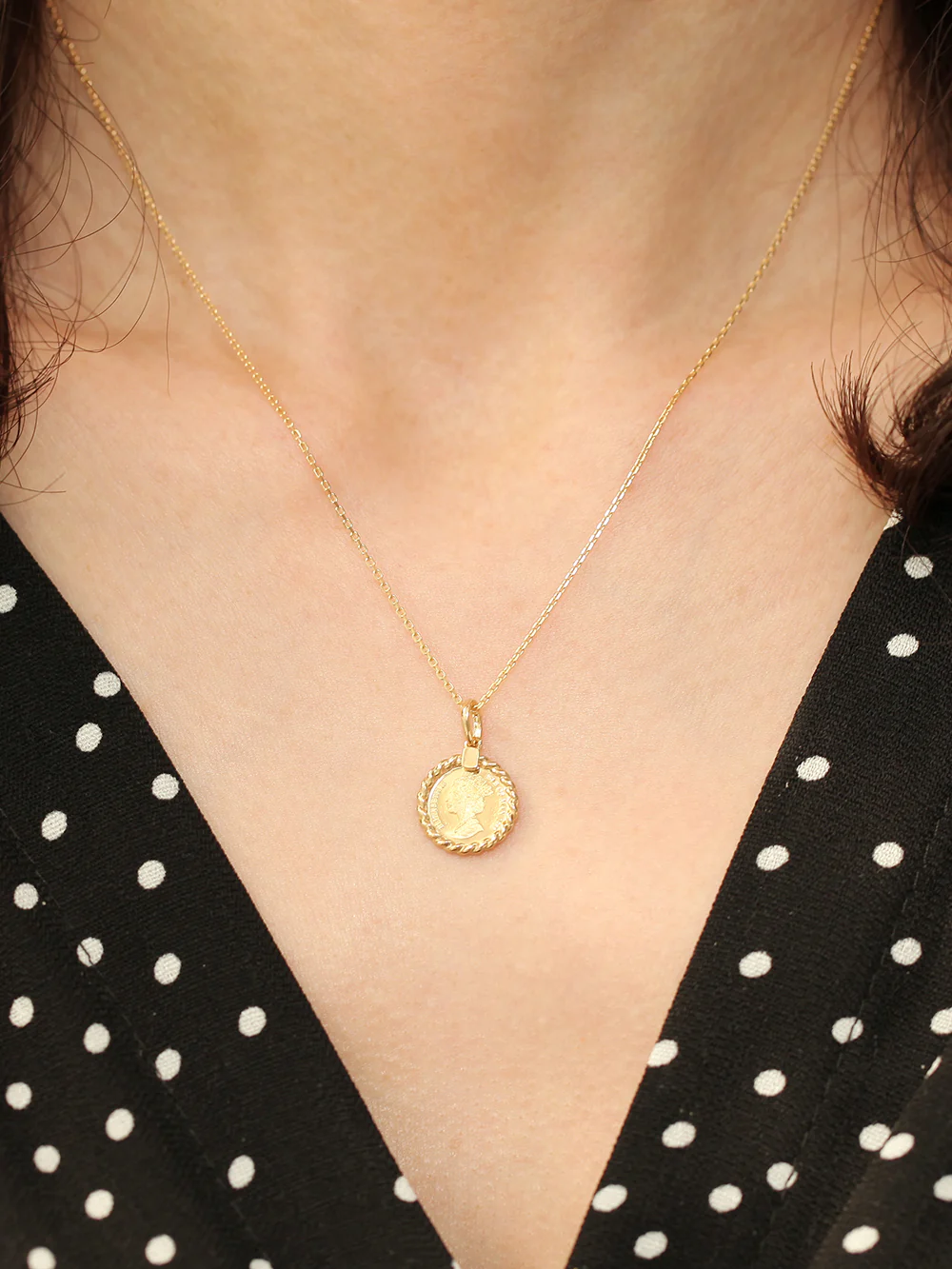 14K Gold Coin Necklace Pendant - Image 8