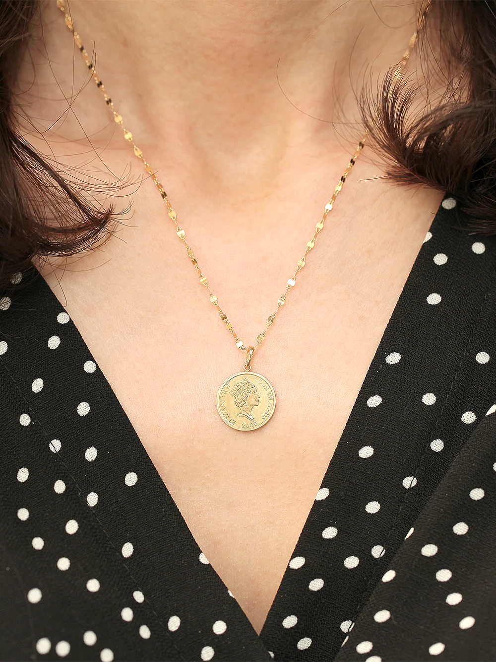 14K Gold Coin Necklace Pendant - Image 9