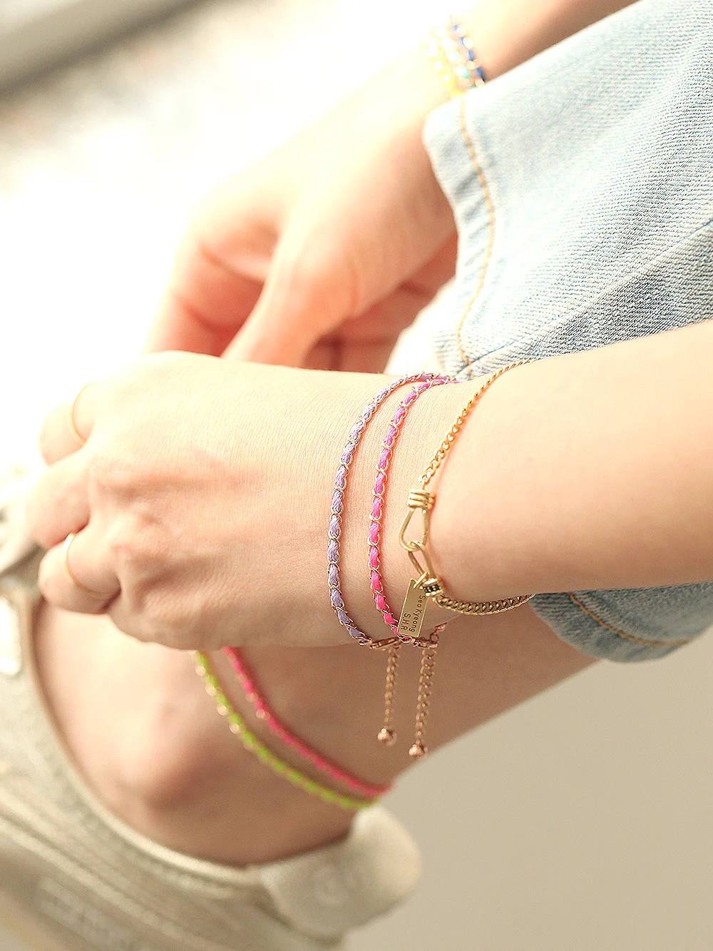 14K Gold Color Knot Chain Bracelet & Anklet - Image 7