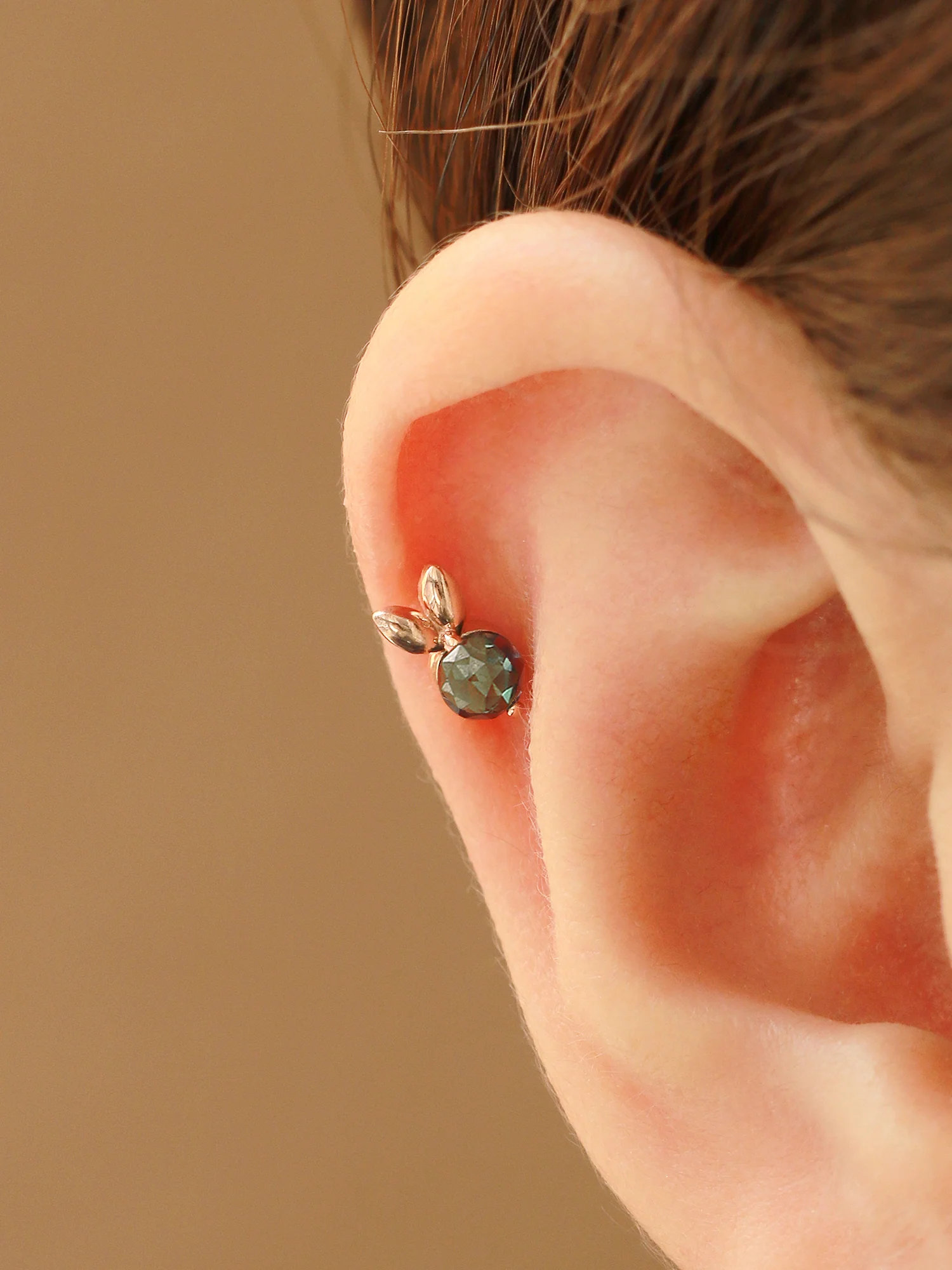 14K Gold Colorful Rabbit Cartilage Earring 18G16G - Image 4