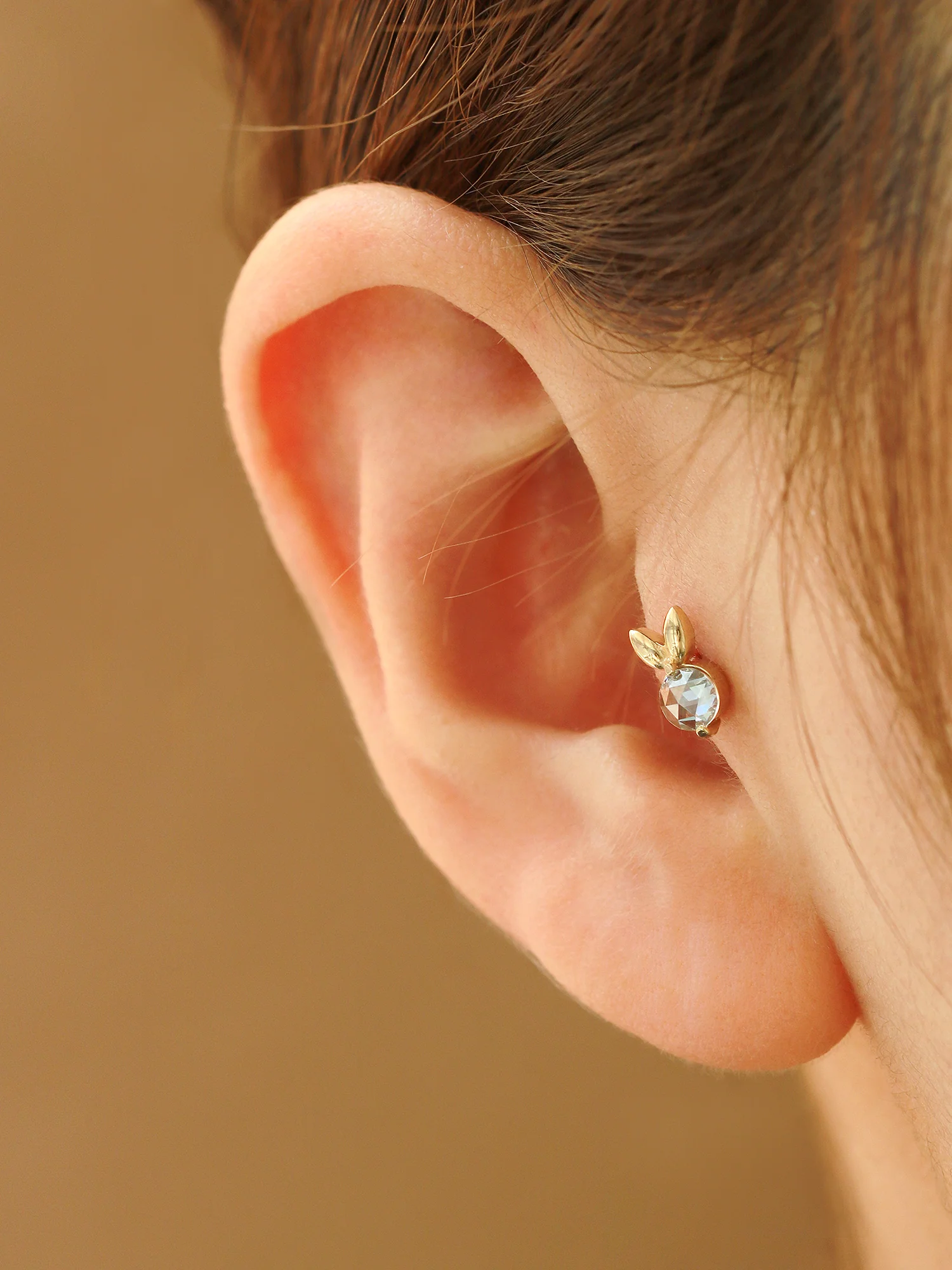 14K Gold Colorful Rabbit Cartilage Earring 18G16G - Image 6