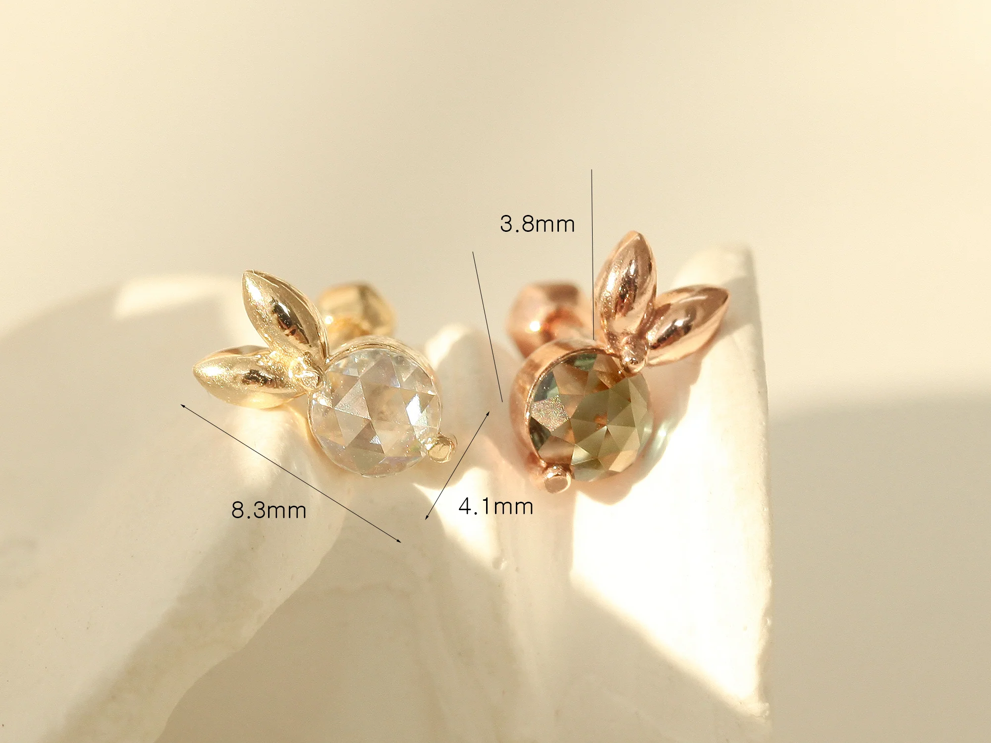 14K Gold Colorful Rabbit Cartilage Earring 18G16G - Image 9