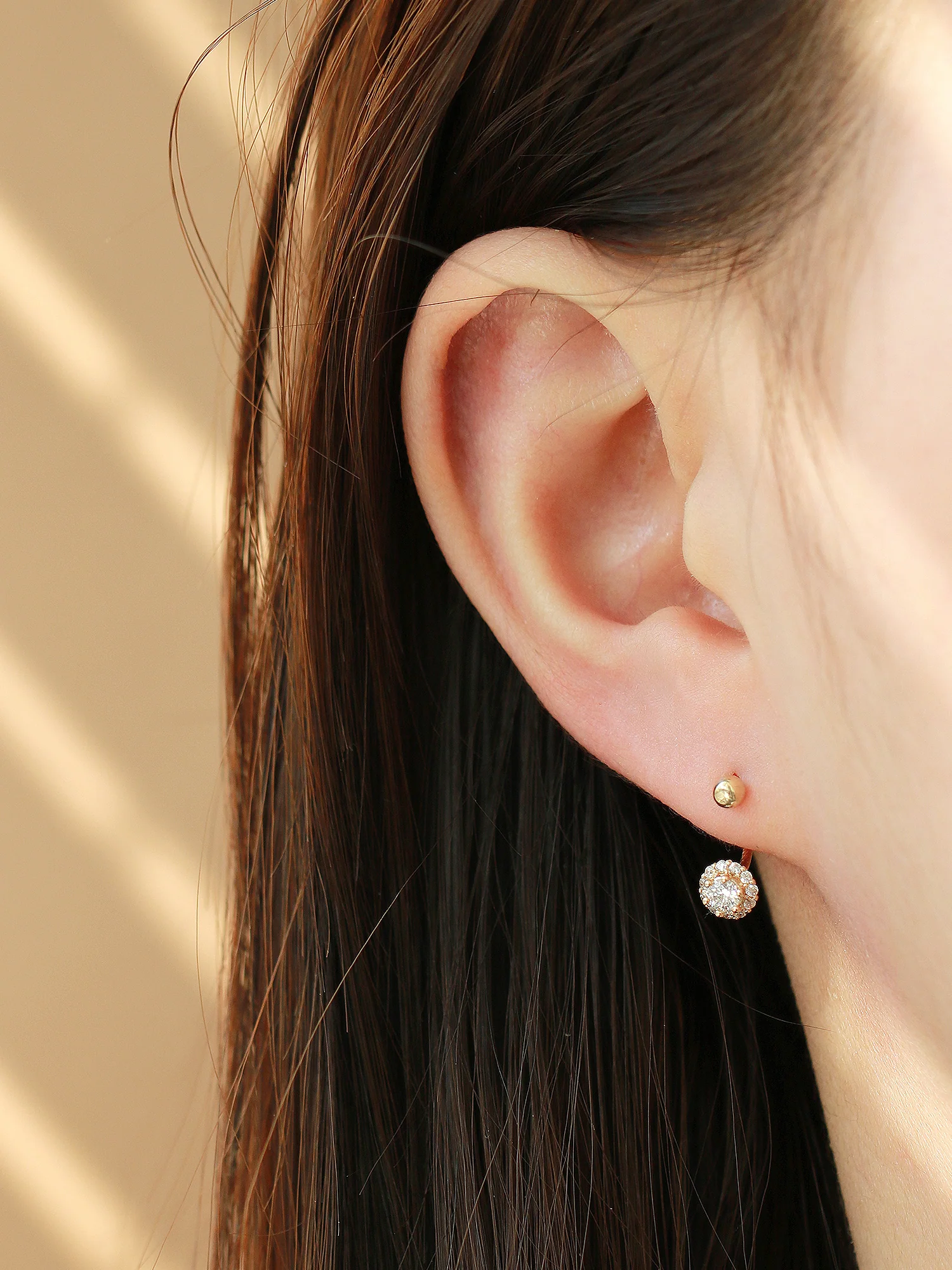 14K Gold Cubic Curve Tragus Piercing 18G16G - Image 4