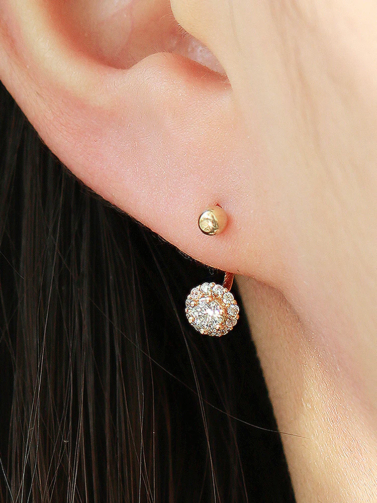 14K Gold Cubic Curve Tragus Piercing 18G16G - Image 5
