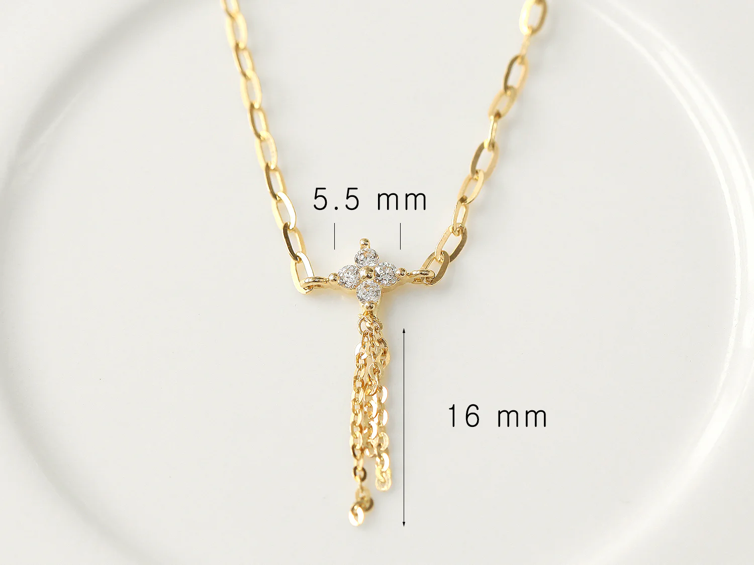 14K Gold Cubic Flower Chain Anklet - Image 9