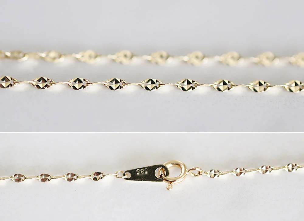 14K Gold Cubic Hoop Necklace - Image 10
