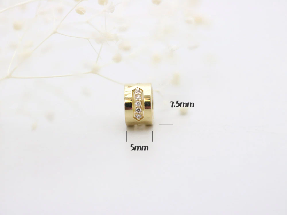 14K Gold Cubic Hoop Necklace - Image 8