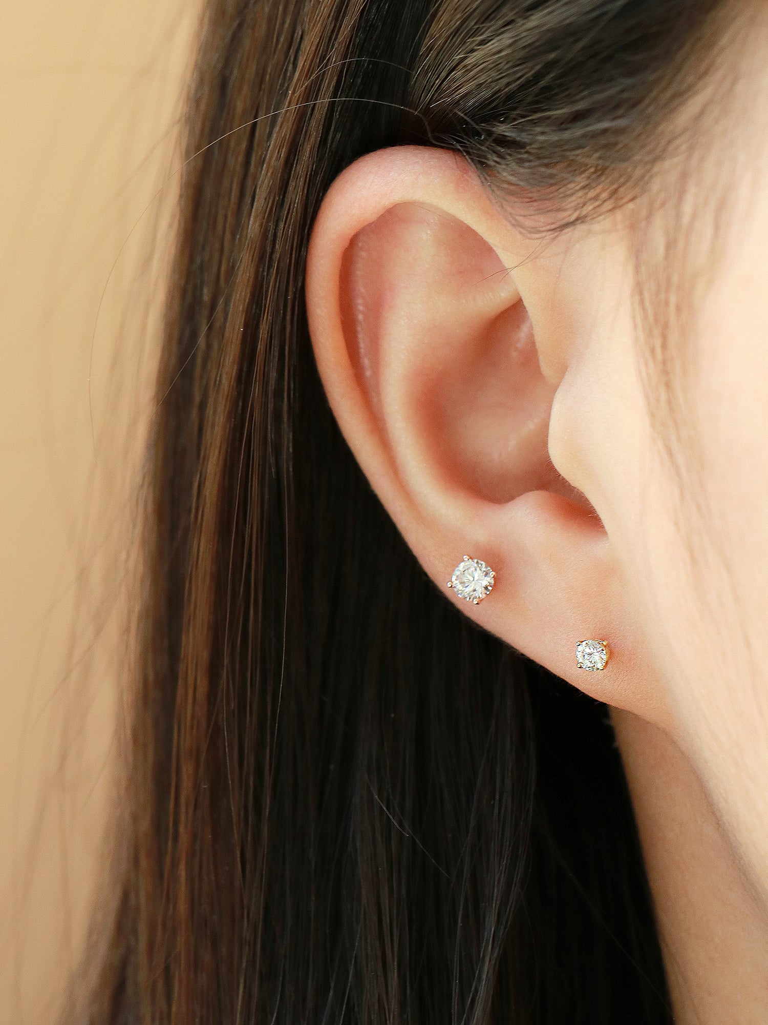 14K Gold Cubic Labret Piercing 3mm,4mm,5mm 20G - Image 7
