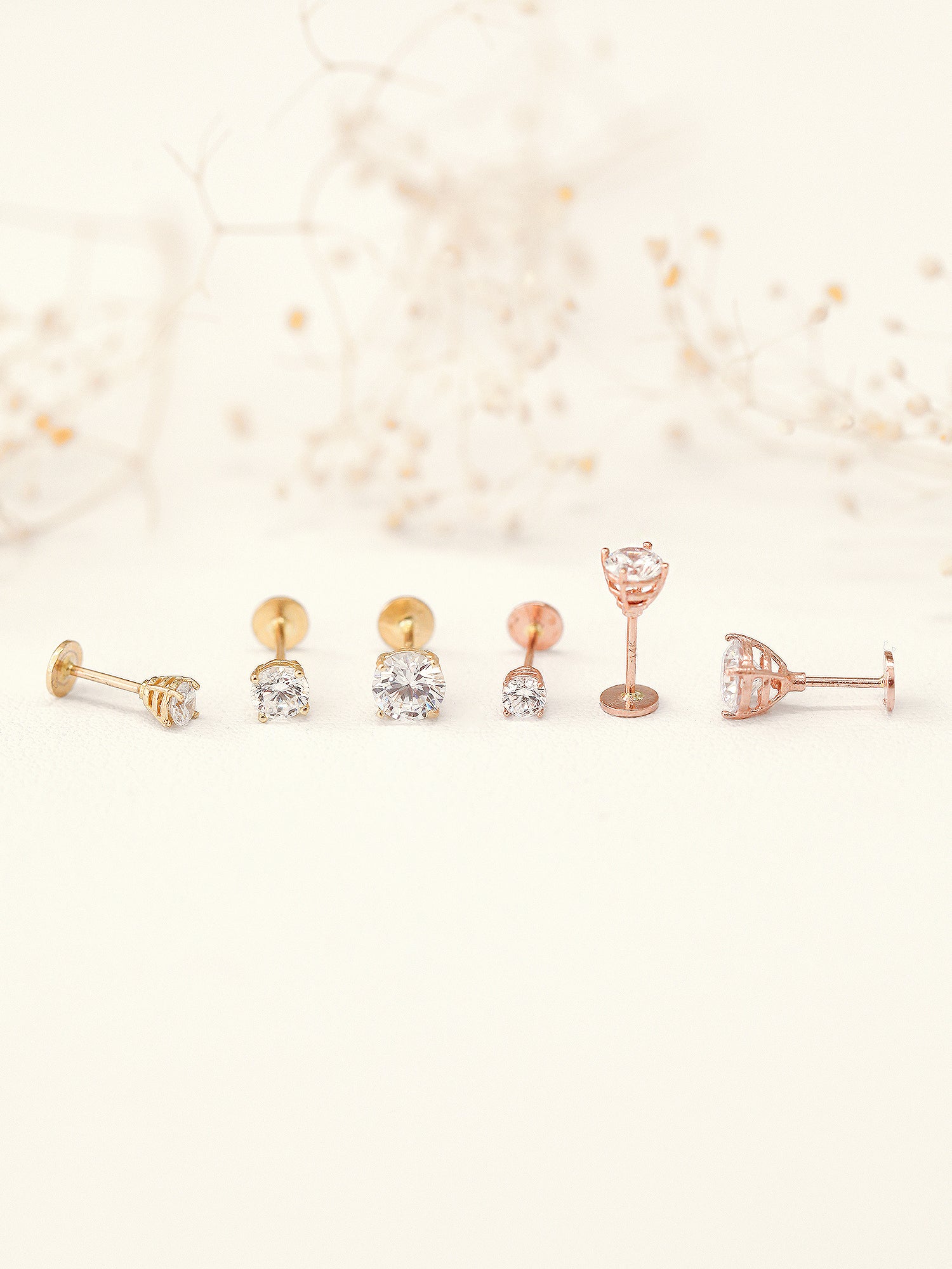 14K Gold Cubic Labret Piercing 3mm,4mm,5mm 20G - Image 8
