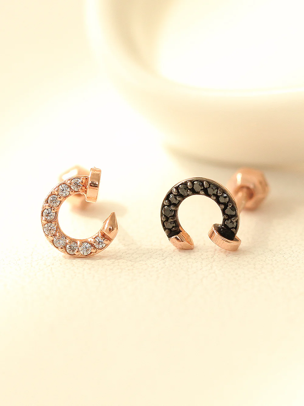 14K Gold Cubic Nail Cartilage Earring 18G16G - Image 2