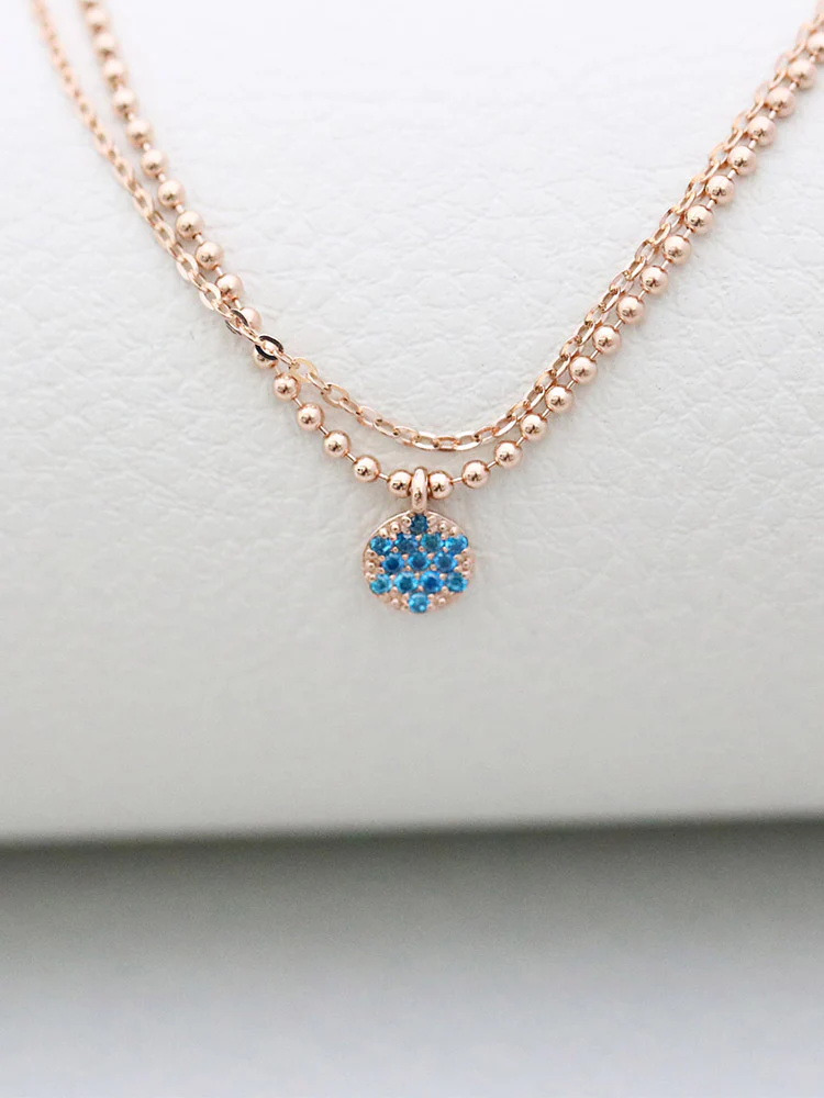 14K Gold Disc Charm Ball Chain Anklet - Image 7