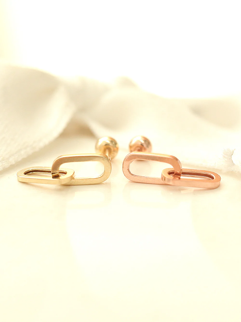 14K Gold Drop Chain Cartilage Earring 20G