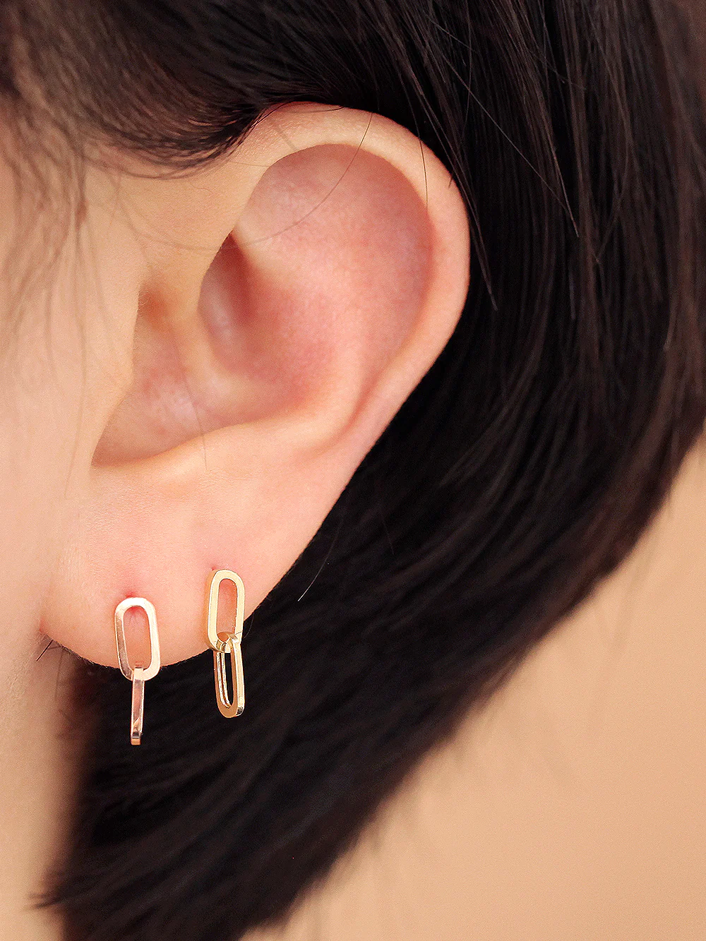 14K Gold Drop Chain Cartilage Earring 20G - Image 3