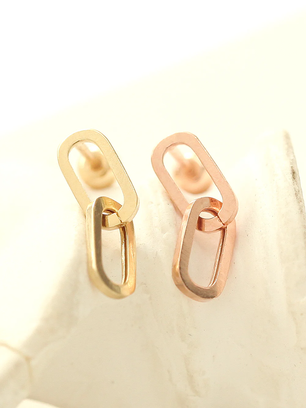 14K Gold Drop Chain Cartilage Earring 20G - Image 4