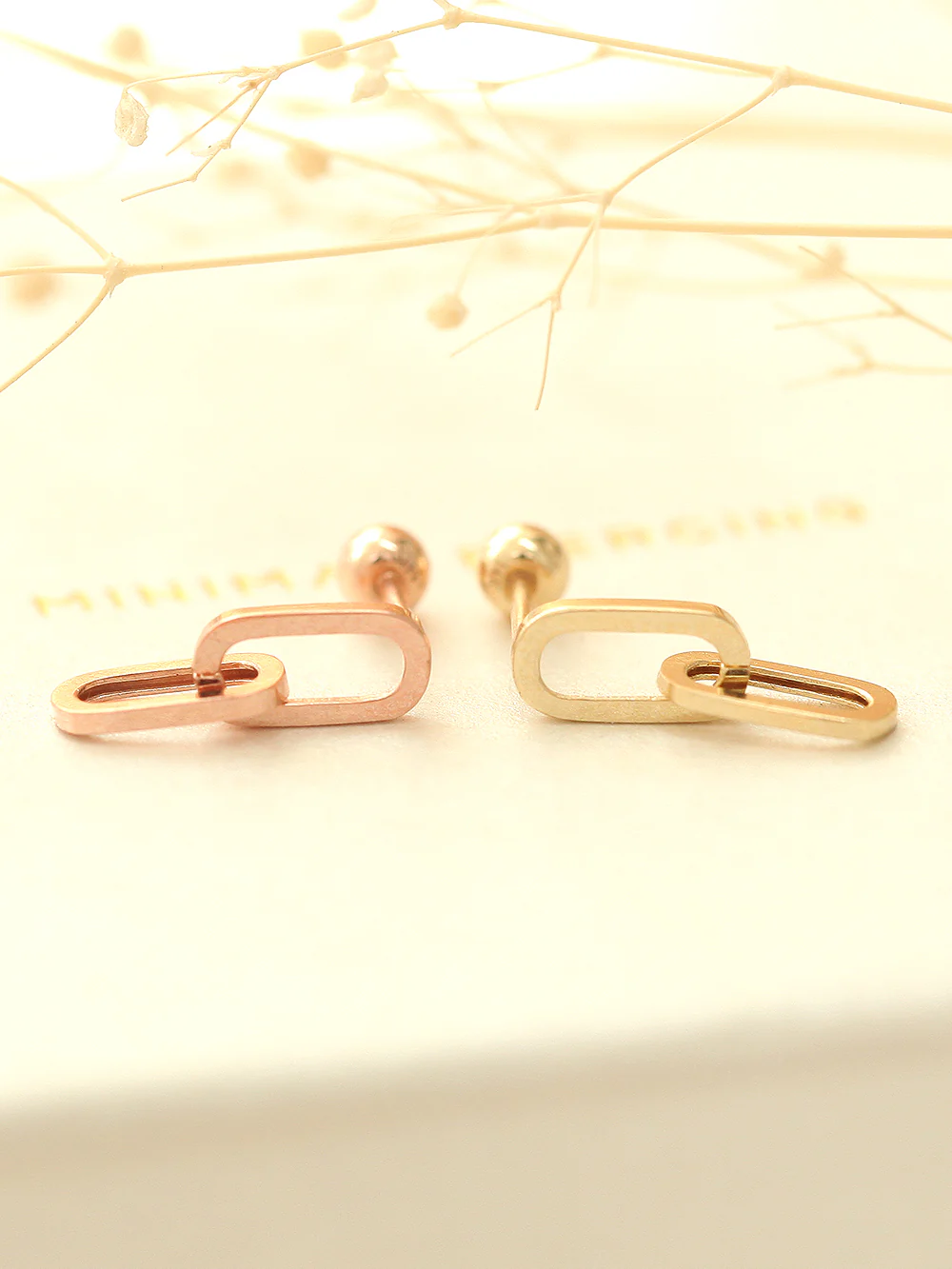 14K Gold Drop Chain Cartilage Earring 20G - Image 7