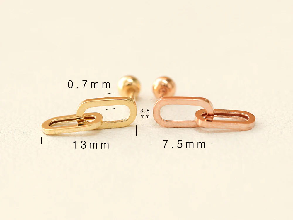 14K Gold Drop Chain Cartilage Earring 20G - Image 8