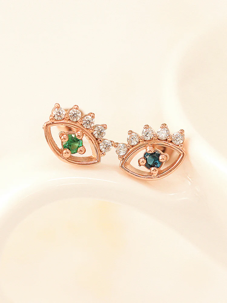14K Gold Evileye Cubic Cartilage Earring 18G16G