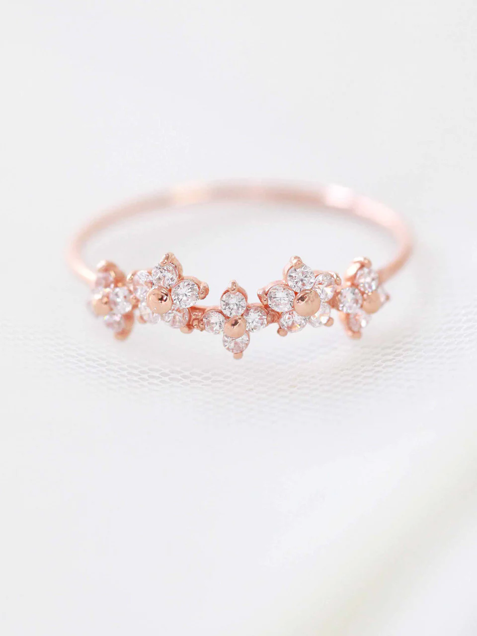 14K Gold Flower Cubic Ring - Image 8