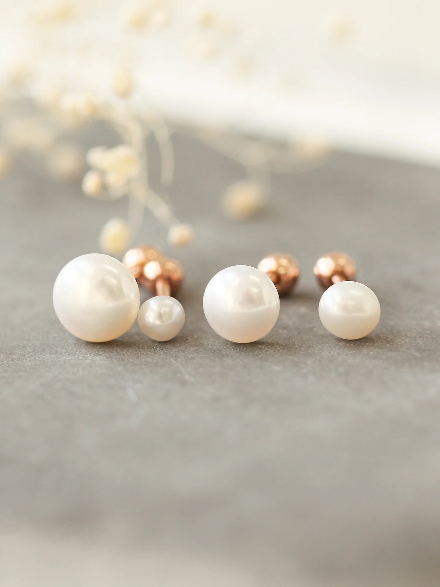 14K Gold Flat Fresh-Water Pearl Cartilage Earring 18G16G