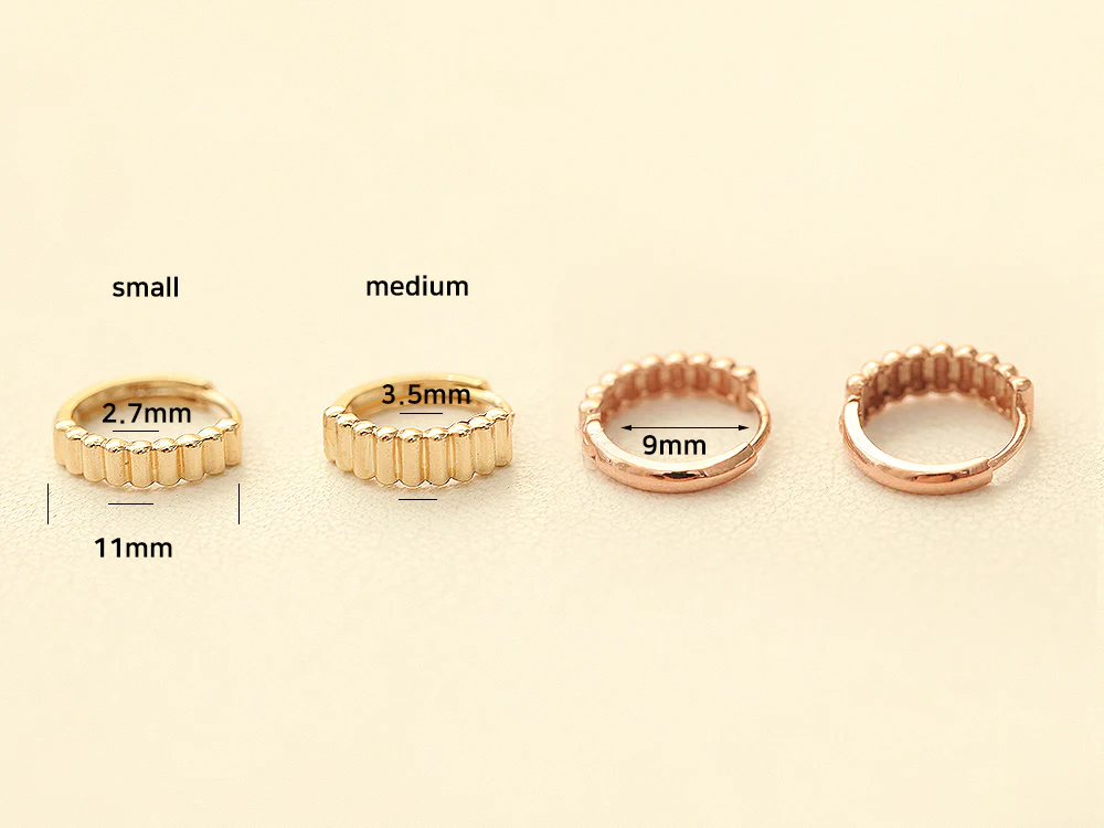 14K Gold Gear Hoop Earring - Image 11