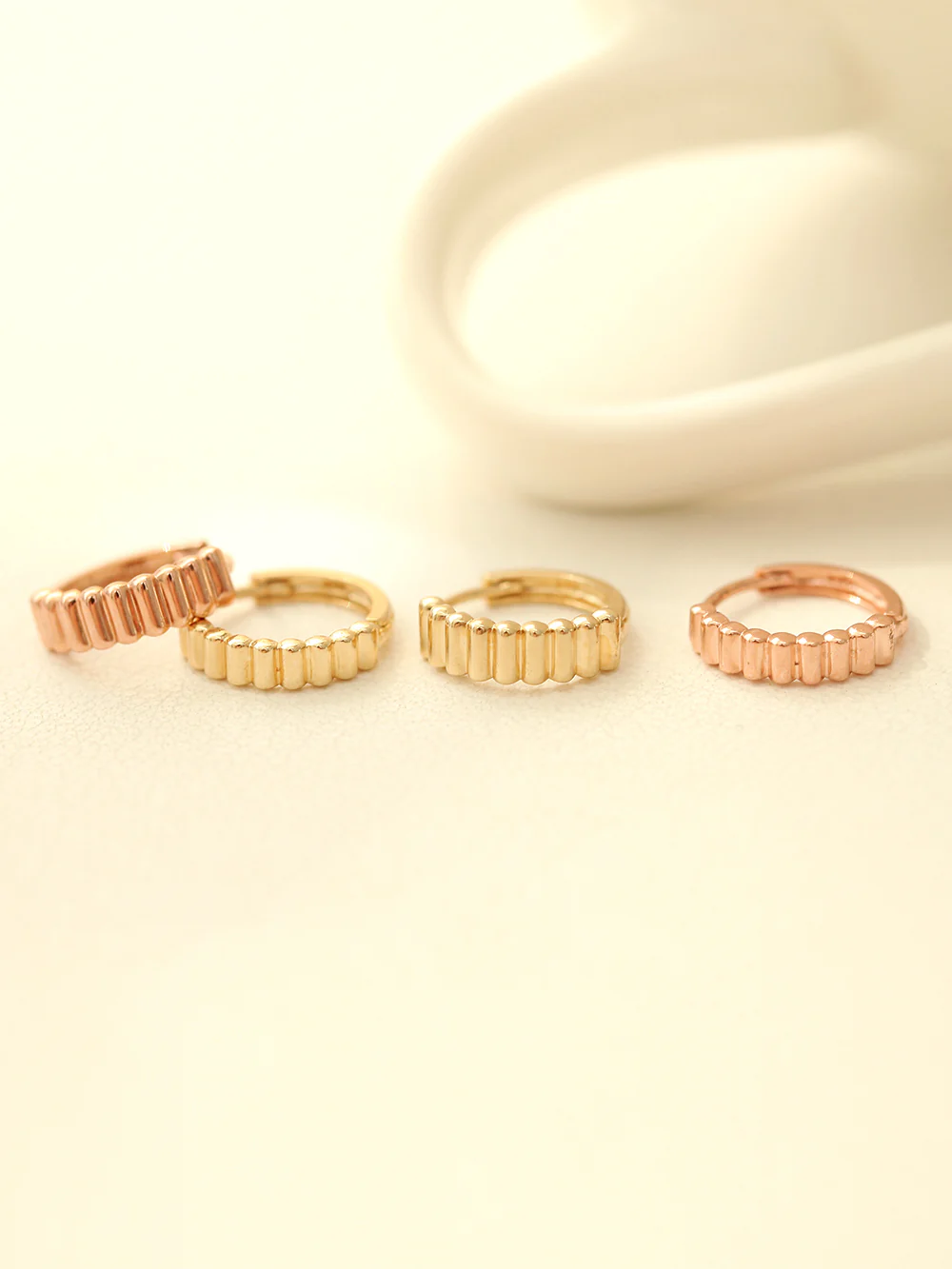 14K Gold Gear Hoop Earring - Image 6