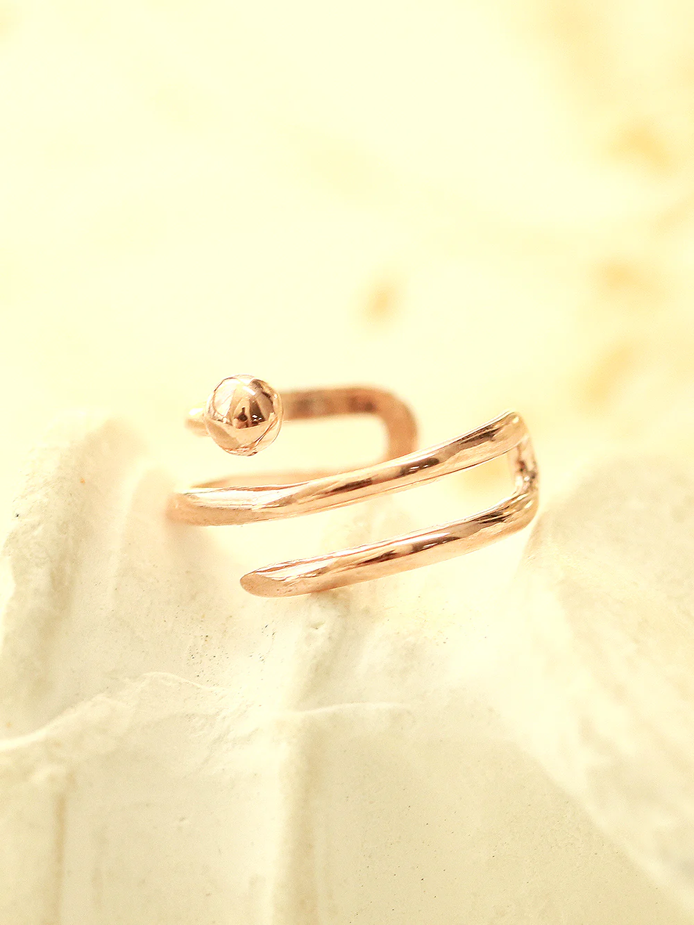 14K Gold 2 Line Ball Ear Cuff - Image 4