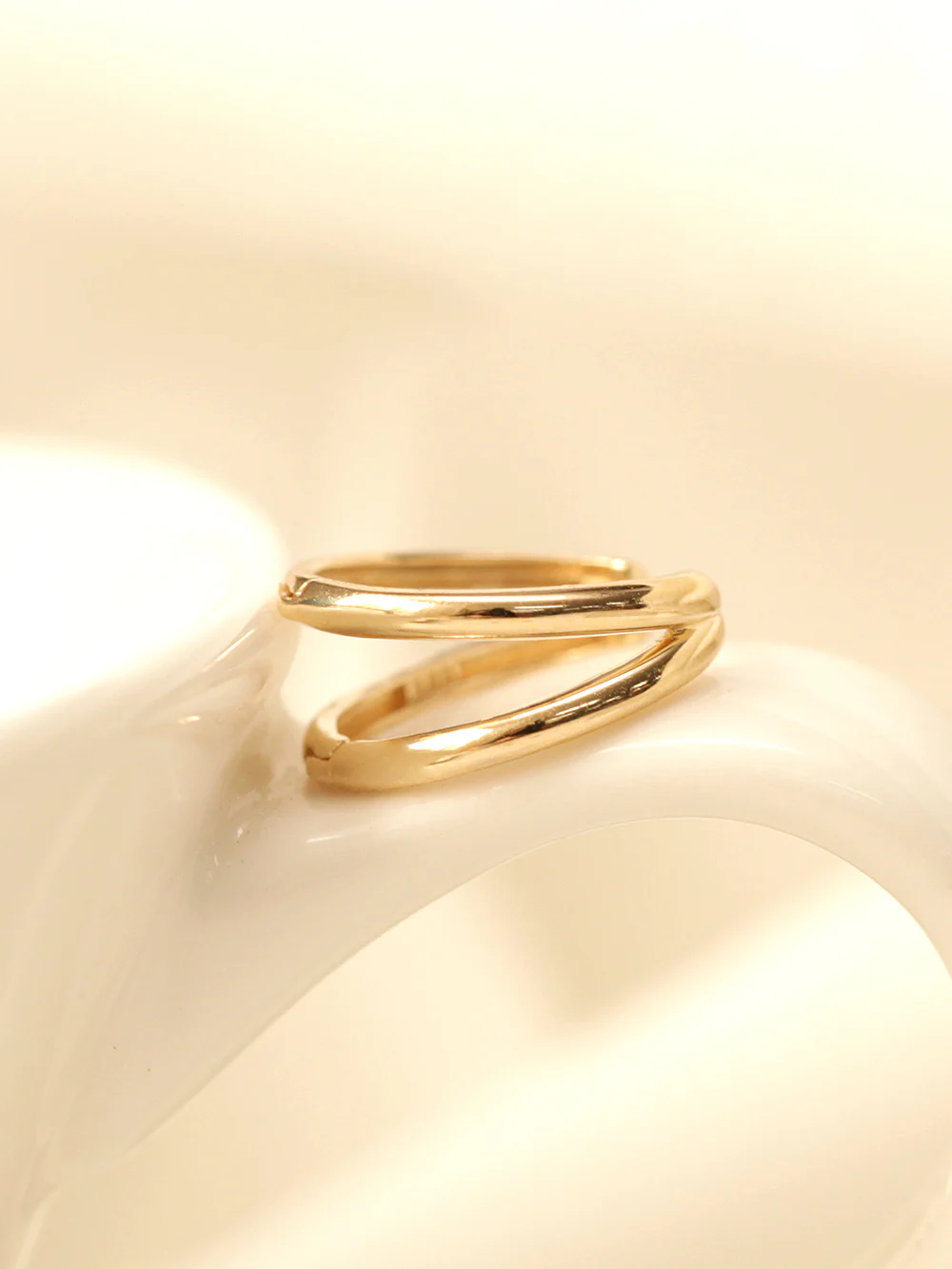 14K Gold 2 Line Inner Conch Hoop Earring - Image 10
