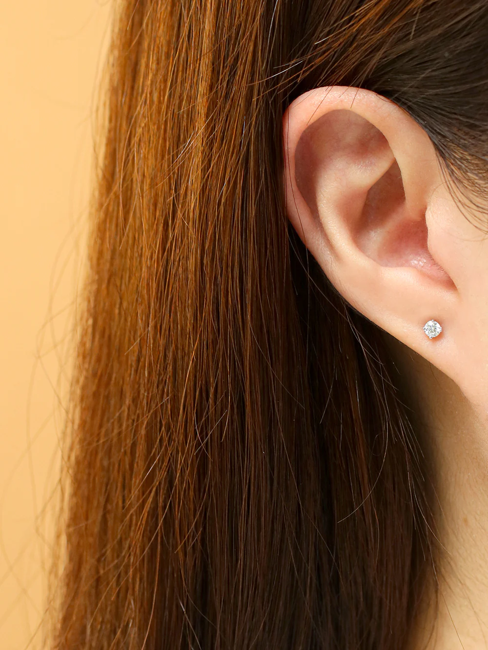 14K Gold 4 Pronged Moissanite Cartilage Earring 20G18G16G - Image 10