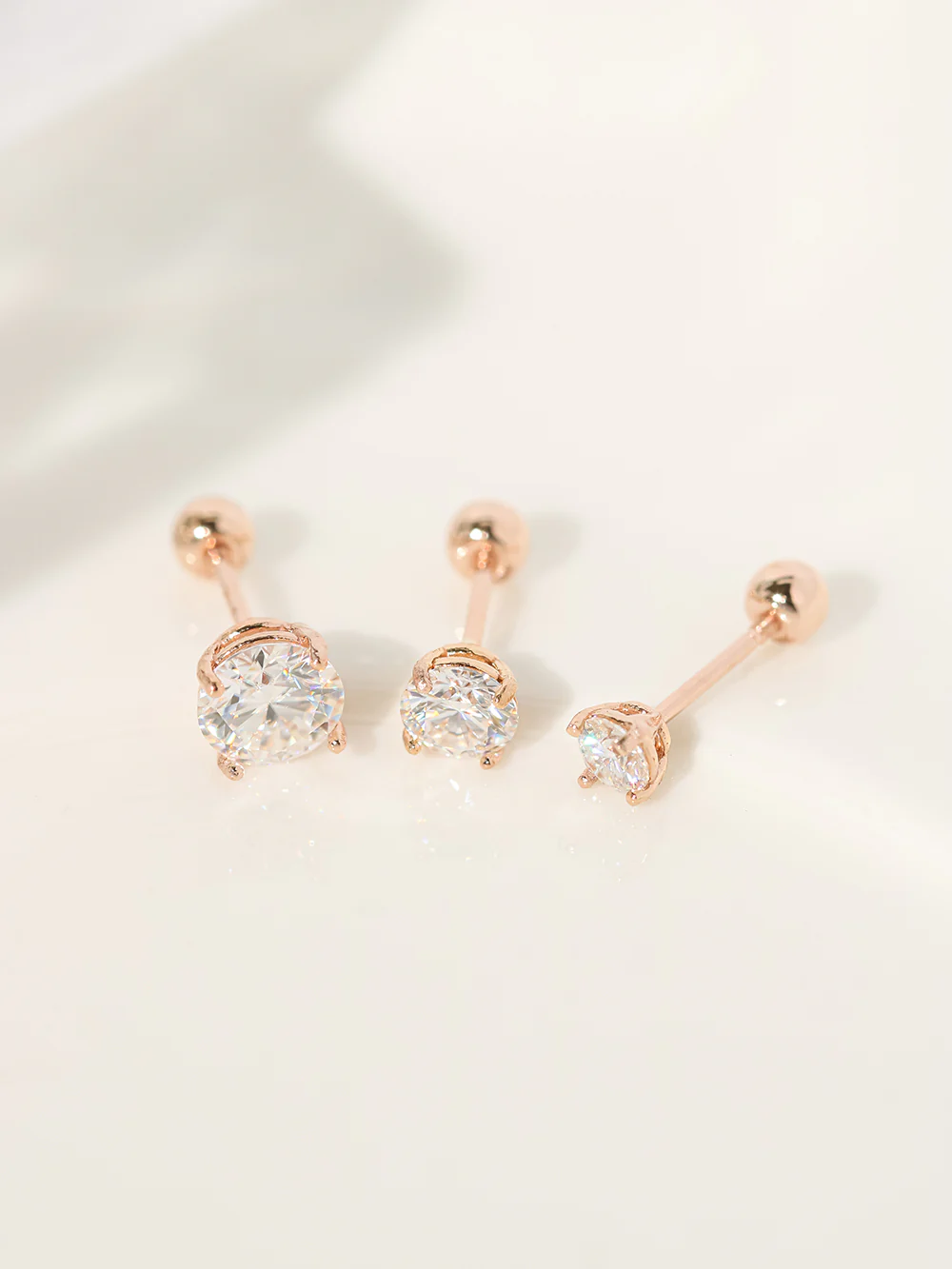 14K Gold 4 Pronged Moissanite Cartilage Earring 20G18G16G - Image 13