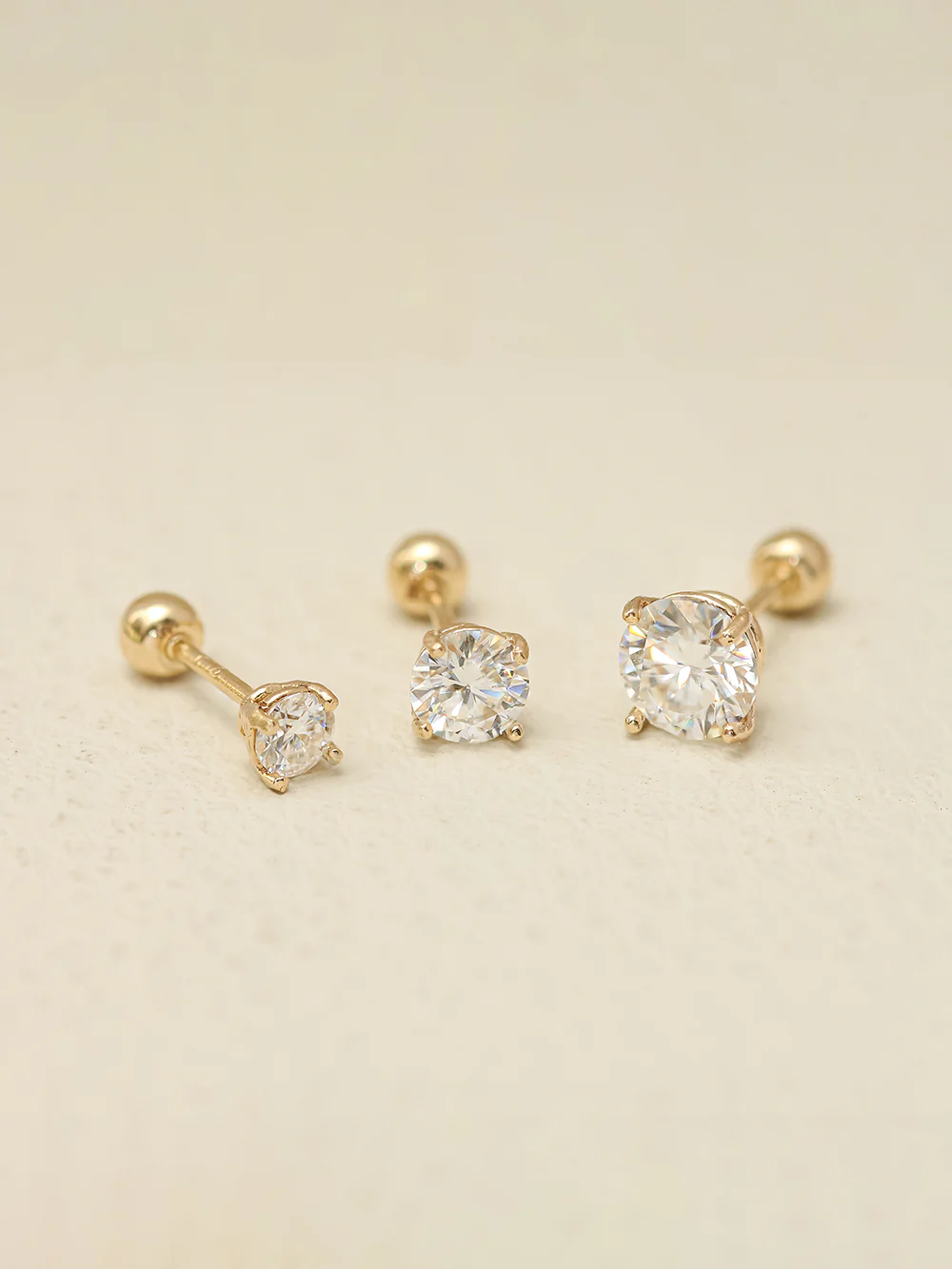 14K Gold 4 Pronged Moissanite Cartilage Earring 20G18G16G - Image 14