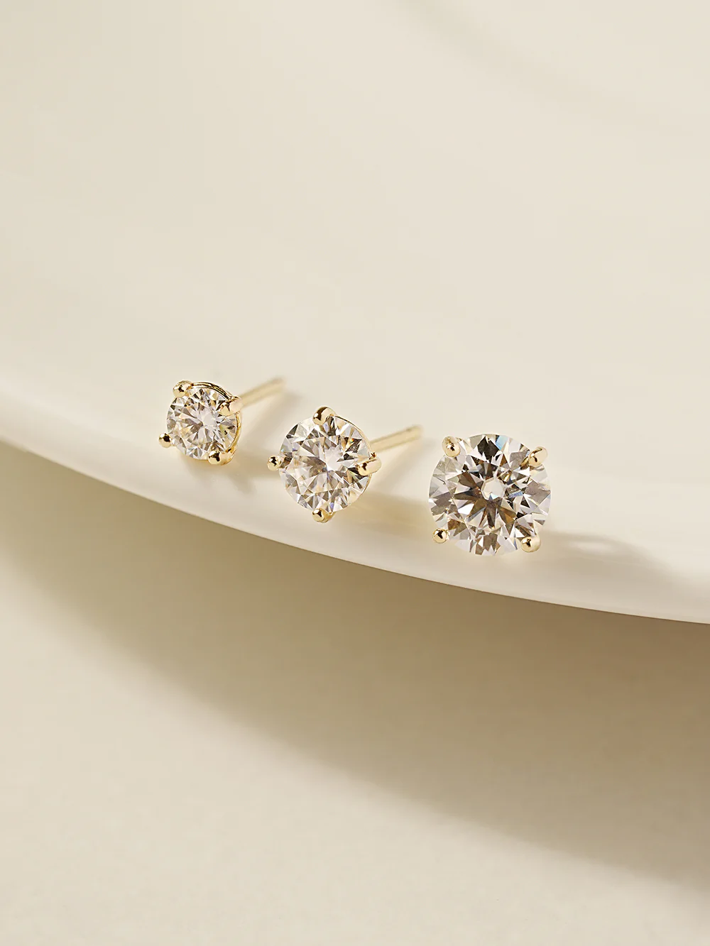 14K Gold 4 Pronged Moissanite Stud Earring - Image 11