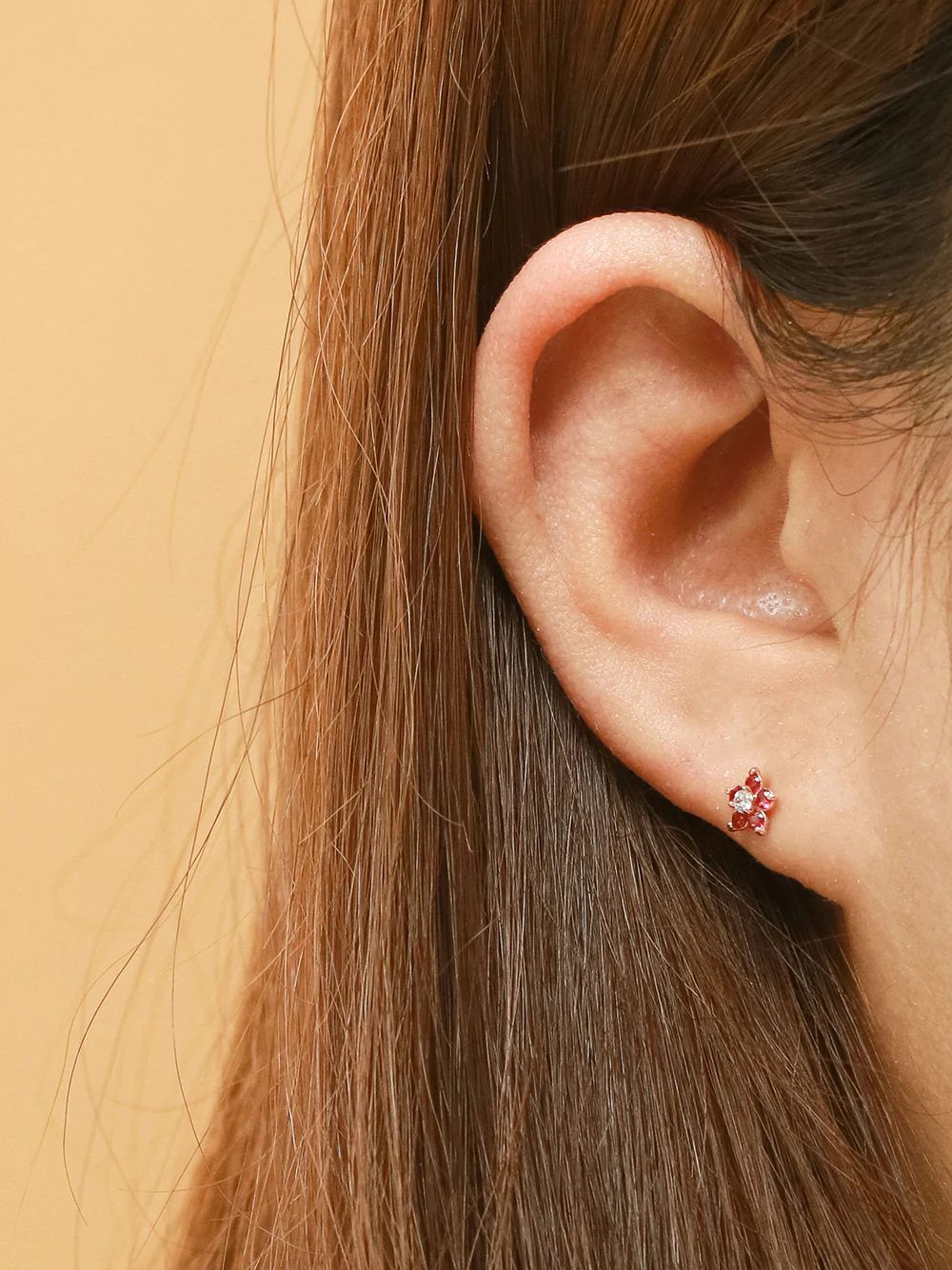 14K Gold 5 Petals Cubic Flower Cartilage Earring 20G18G16G - Image 14