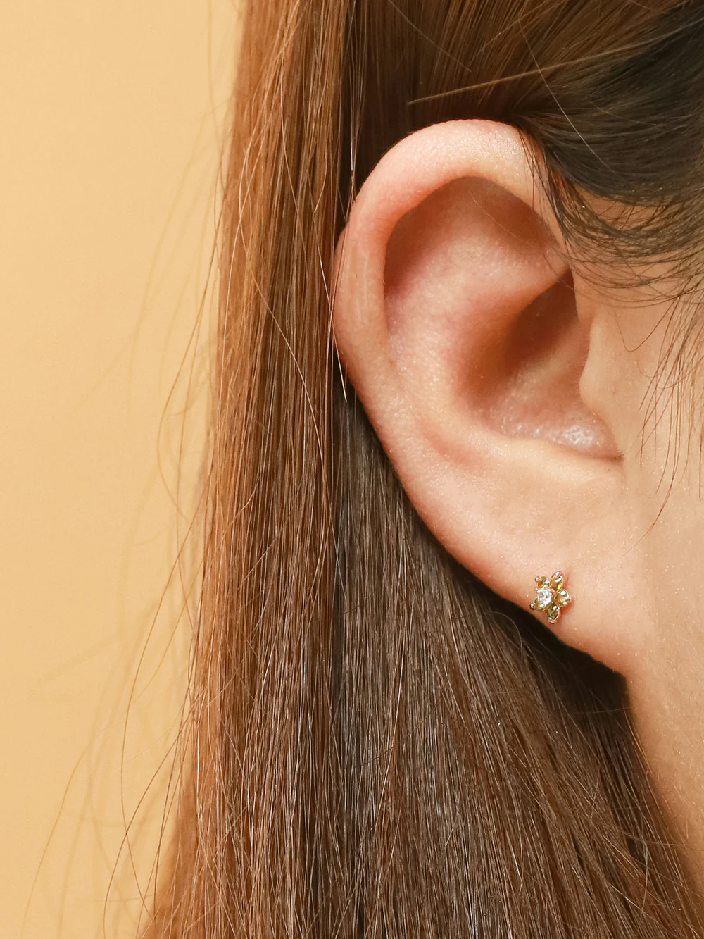 14K Gold 5 Petals Cubic Flower Cartilage Earring 20G18G16G - Image 18