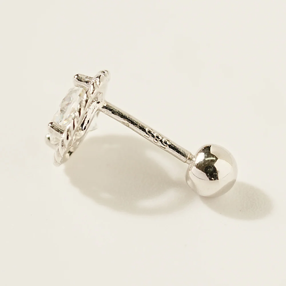 14K Gold Angel Ring Moissanite Cartilage Earring 20G18G16G - Image 15
