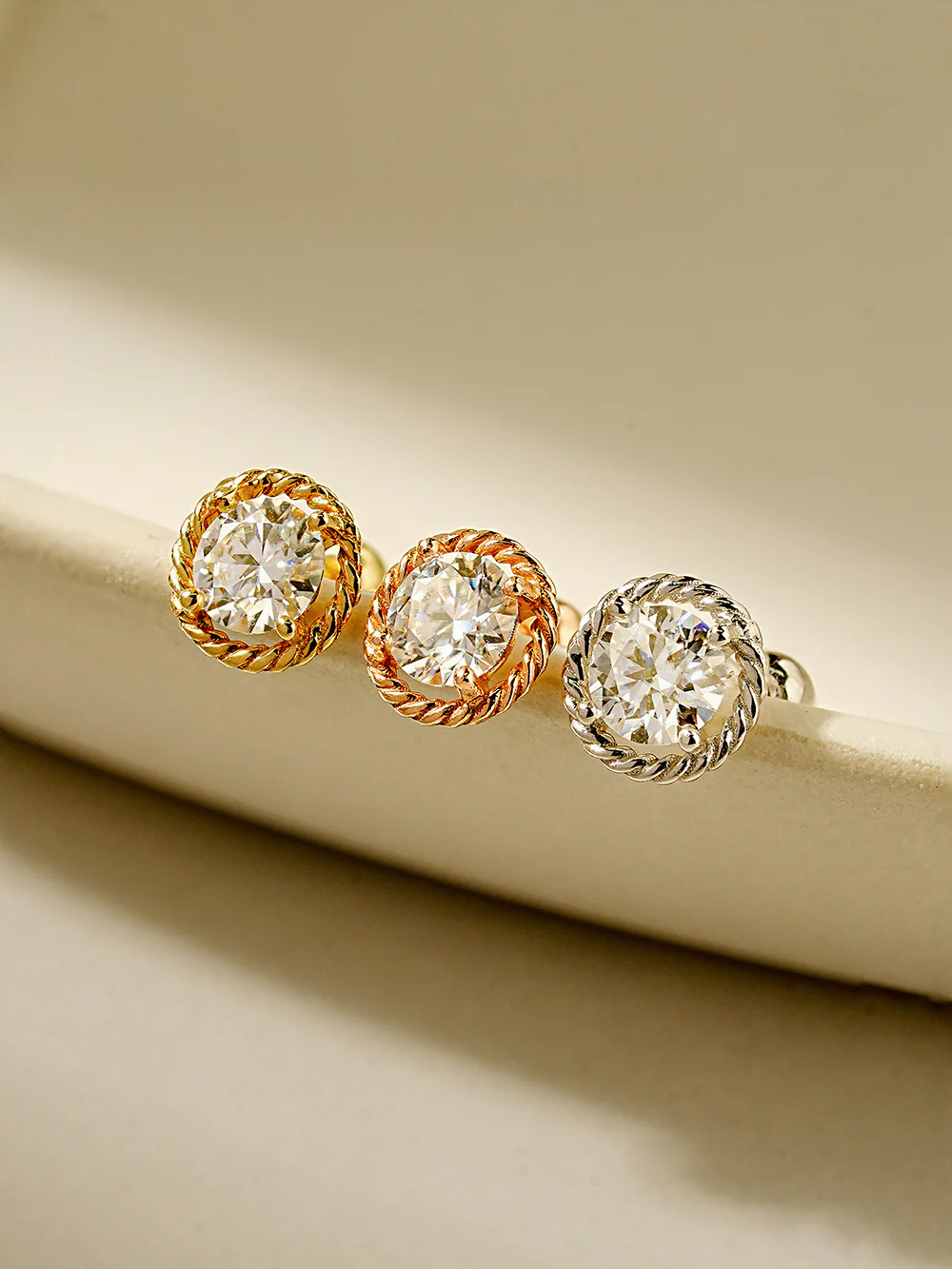 14K Gold Angel Ring Moissanite Cartilage Earring 20G18G16G - Image 5