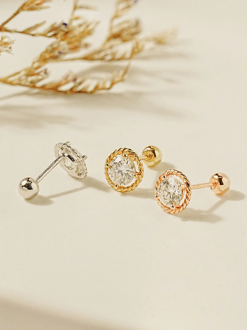 14K Gold Angel Ring Moissanite Cartilage Earring 20G18G16G - Image 7