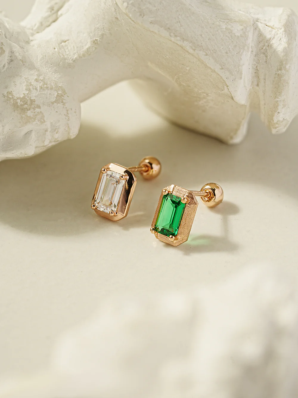 14K Gold Antique Baguette Cubic Cartilage Earring 20G18G16G - Image 15