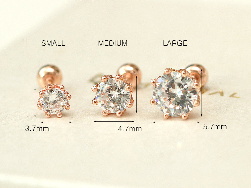 14K Gold Antique Cubic Cartilage Earring 20G18G - Image 11