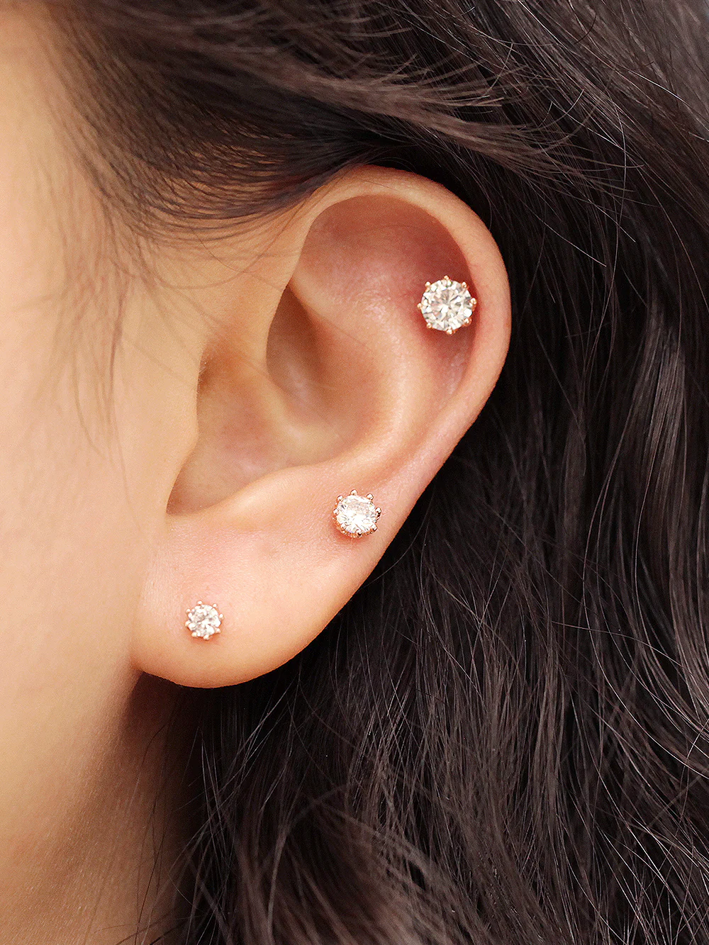 14K Gold Antique Cubic Cartilage Earring 20G18G - Image 6