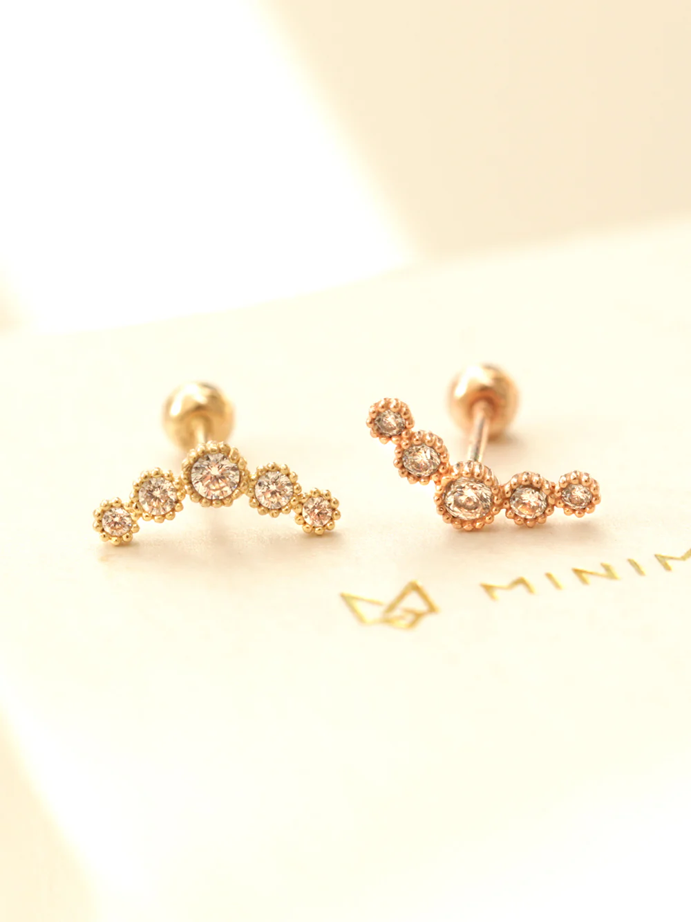 14K Gold Antique Cubic Curve Cartilage Earring 20G - Image 6