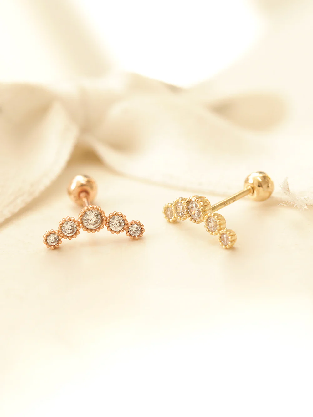 14K Gold Antique Cubic Curve Cartilage Earring 20G - Image 8